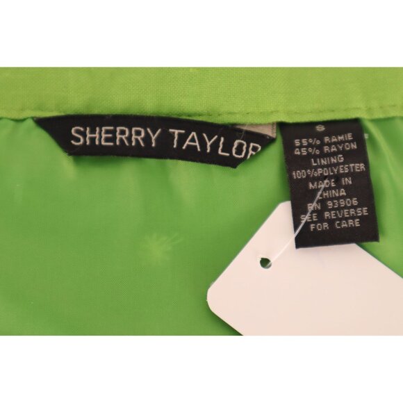 Sherry Taylor Green Embroidered A-Line Skirt with Floral Design Size Small - Picture 6 of 9